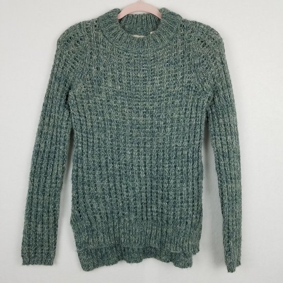 Anthropologie Sweaters - Anthropologie Field Flower Green Open Knit Sweater